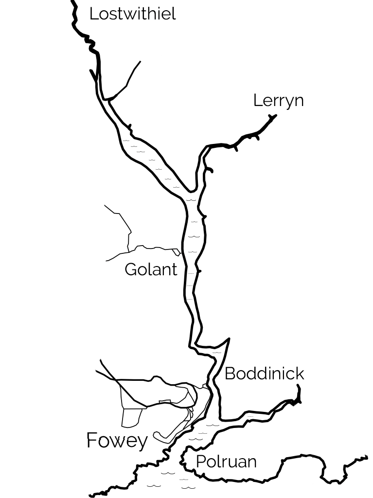 Map of the Fowey estuary.