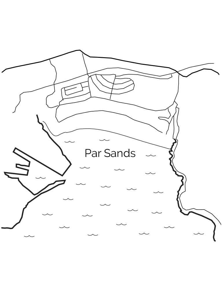 Map of Par Sands.