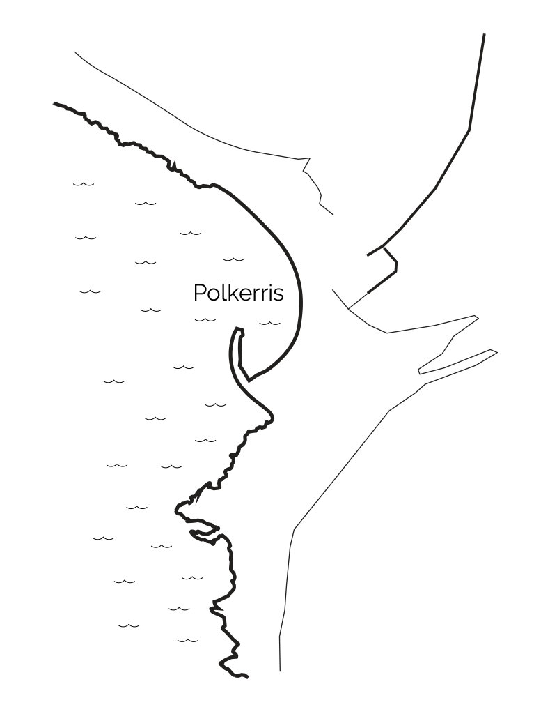 Map of the Polkerris harbour.